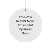 Great Pyrenees Dog Mom Christmas Circle Ornament, Funny Quote Gifts from Family to Friends - Image 1